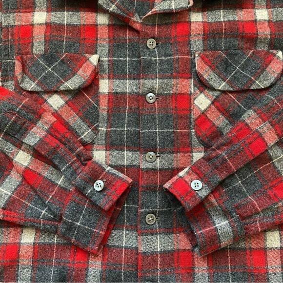 Vintage Troy of California Wool Blend Button Up Plaid Shirt - Picture 5 of 11